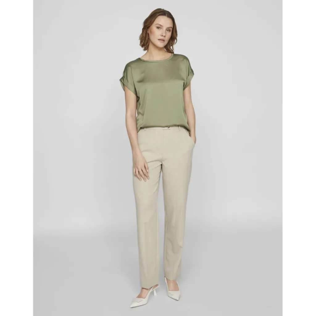 VILA dame top VIELLETTE - Oil Green Outlet