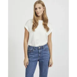 VILA dame top VIELLETTE - Snow white New