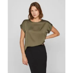 VILA dame top VIELLETTE - Dusty Olive Online