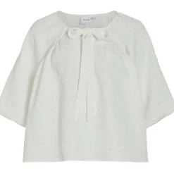 VILA dame top VIRADIA - Birch JACQUARD ROSES Sale