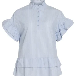 VILA dame top VISOMMER - Kentucky Blue Snow white Discount