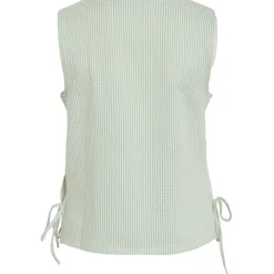 VILA dame top VISTRIPLO - Silt Green Stripes BIRCH Hot