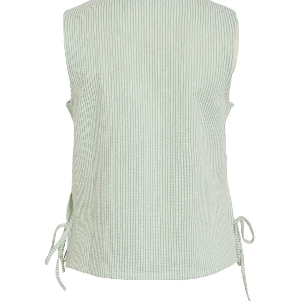 VILA dame top VISTRIPLO - Silt Green Stripes BIRCH Hot