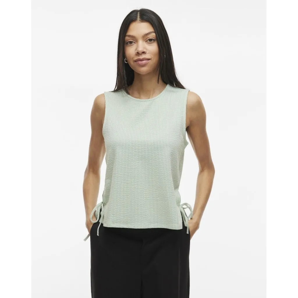 VILA dame top VISTRIPLO - Silt Green Stripes BIRCH Hot