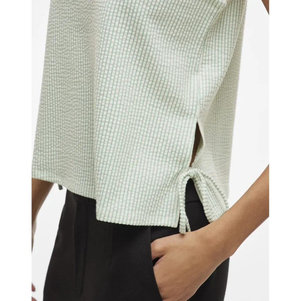 VILA dame top VISTRIPLO - Silt Green Stripes BIRCH Hot