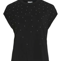 VILA dame t-shirt VIVOVLA - Black Beauty Hot