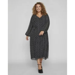 VILA kjole curve dame VIDALIANA - Black Outlet